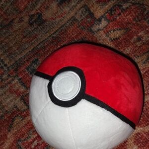 Pokemon Red and White Pokeball Plush Never Used